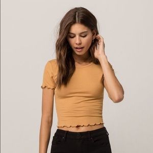 Tillys gold crop top